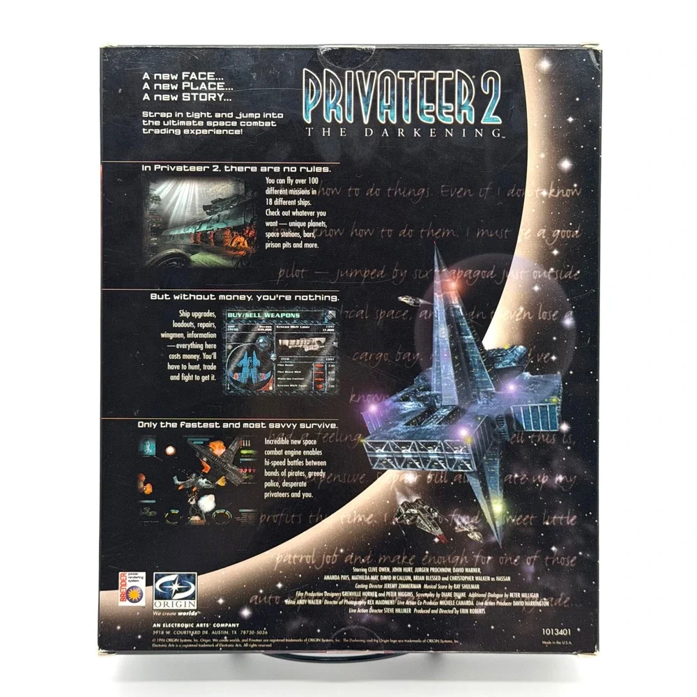 Privateer 2 The Darkening PC Game 1996 Big Box Complete Origin Wing Commander